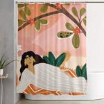laying under the full moon shower curtain 0