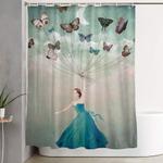 leaving wonderland shower curtain 0