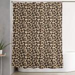 leopard print black brown rust and tan shower curtain 0