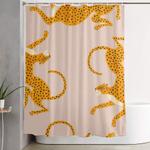leopard race pink shower curtain 0