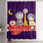 lets all go to mars shower curtain 0