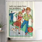 lets run away shower curtain 0