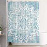 light blue mandala savanah shower curtain 0