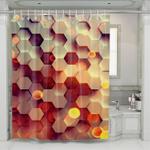 light leak bokeh hexagon shower curtains 0