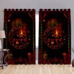 lilith satanic window curtains fire devil satanic sign halloween decor blackout window curtains 100 polyester 417 1079 0