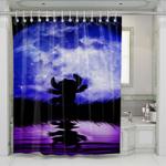 lilo and stich moon silhouette shower curtains 0