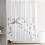 line hands 2 shower curtain 0