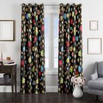 little beautiful flower in the dark window curtain 0