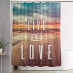 live and love beach text shower curtain 0