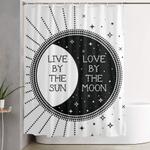 live by the sun love by the moon shower curtain 0