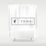liverpool minimal logo black shower curtain 0