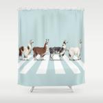 llama the abbey road 1 shower curtain 0
