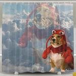 lobster dog in the clouds polyester shower curtain for bathroom decor 0