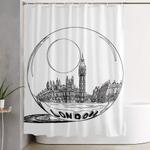 london city in a glass ball shower curtain 0