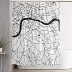 london minimal map shower curtain 0