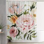 loose peonies poppies floral bouquet shower curtain 0