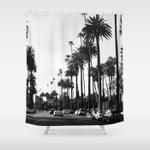los angeles black and white shower curtain 0