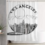 los angeles city in a glass ball shower curtain 0