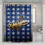 los angeles dodgers flag shower curtains 0