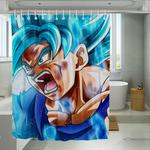 louder super saiyan goku shower curtains 0