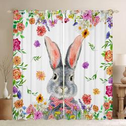 Love Bunny Rabbit Blackout Curtains Bunny Rabbit Happy Easter's Day Curtains Home Decor Kidroom Decoration