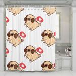 love dog cute shower curtains 0