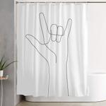 love hand gesture shower curtain 0