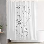 lovers minimal line drawing art print 2 shower curtain 0
