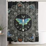 lunar moth mandala with background shower curtain 0