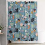lunar pattern blue moon shower curtain 0