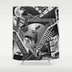 m c escher relativity shower curtain 0