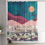 magenta mountain shower curtain 0
