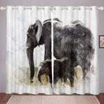 mama elephant and child wildlife window curtain elephants family blackout window curtains 100 polyester 41 7 107 9 0