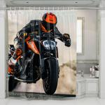 man riding front of desert shower curtains 0