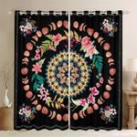 mandala floral moon blackout curtain mandala curtain home decoration friends gift idea blackout window curtains 100 polyester 41 7 107 9 0