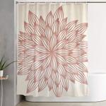 mandala flowery rose gold on cream shower curtain 0