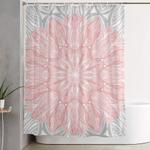 mandala in grey and pink shower curtain 0