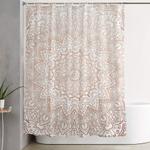 mandala rose gold and white marble 3 shower curtain 0