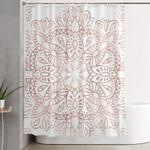 mandala rose gold pink shimmer by nature magick shower curtain 0