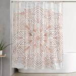 mandala rose gold quartz on marble shower curtain 0