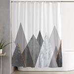 marble gray copper black and white mountains shower curtain 0