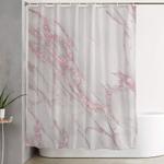 marble love rose gold pink metallic shower curtain 0