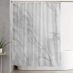 marble love silver metallic shower curtain 0