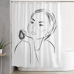 marble ring shower curtain 0