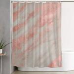 marble rose gold white marble foil shimmer shower curtain 0