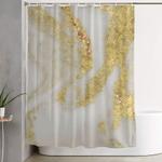 marble swirled shimmer gold marble yellow on white marble shower curtain 0