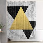 marble tri black gold gold foil gold marble black and white trendy luxe gold phone shower curtain 0