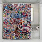 marvel universe comics shower curtains 0