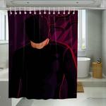 masked daredevil marvel purple shower curtains 0