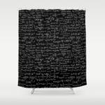 math equations black shower curtain 0